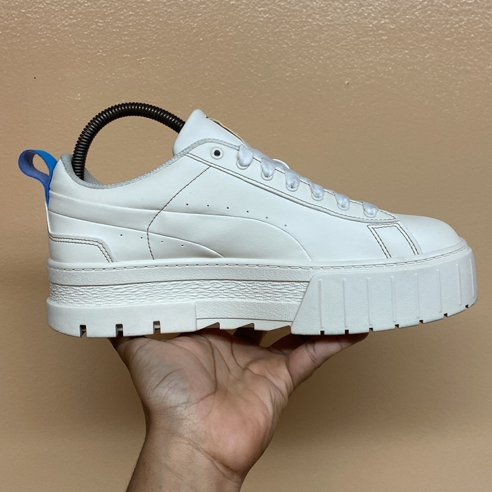 Puma Platform Mayze Infuse Pristine Chunky Sneakers “Cream Blue” - Picture 12 of 17